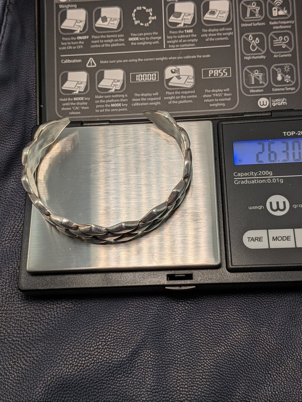 Vintage Taxco Mexico 925 Sterling Silver Woven Scale Lattice Cuff Bracelet 26g - Picture 3 of 5